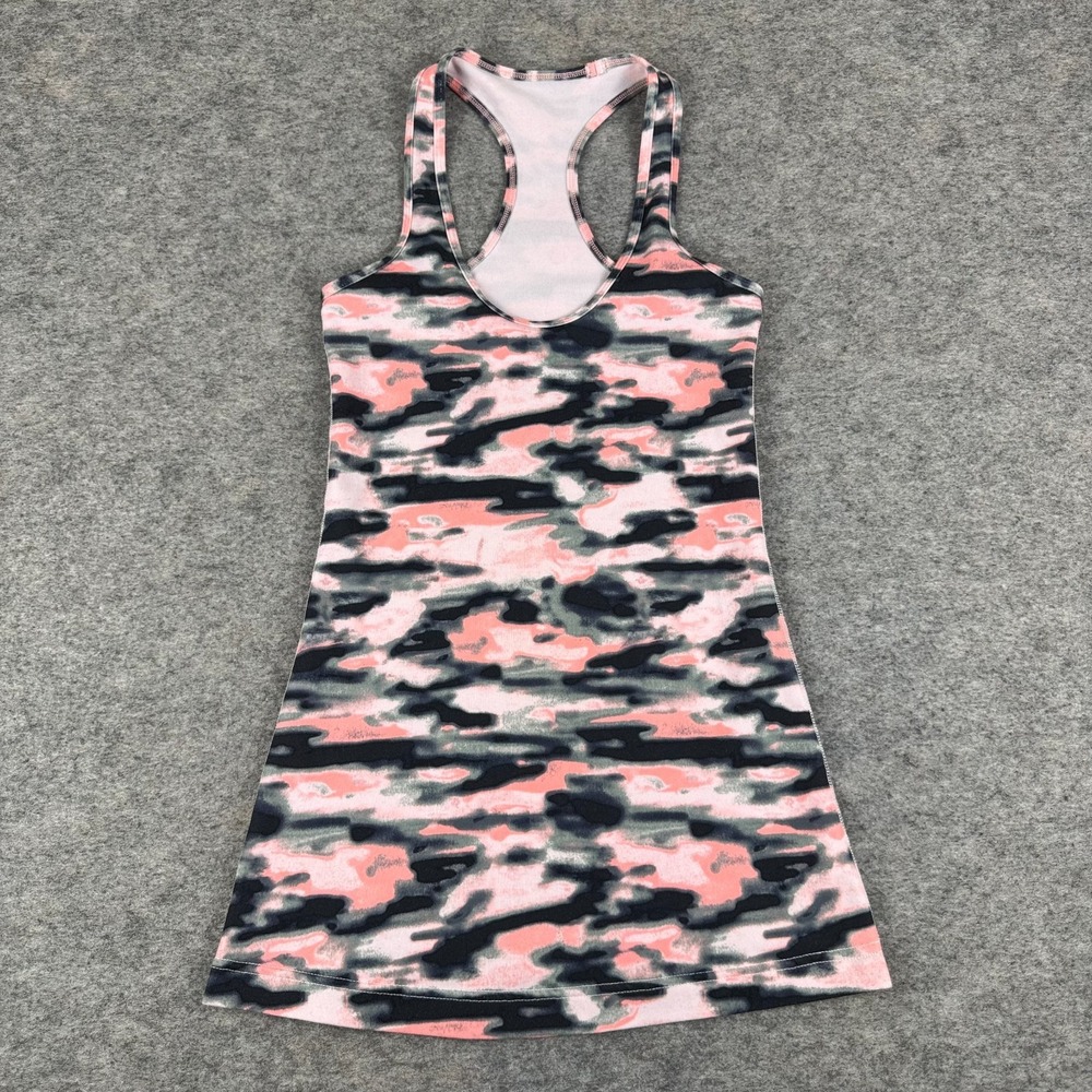 Lululemon Cool Racerback Tank Top Wamo Camo Barely Pink Womens 2